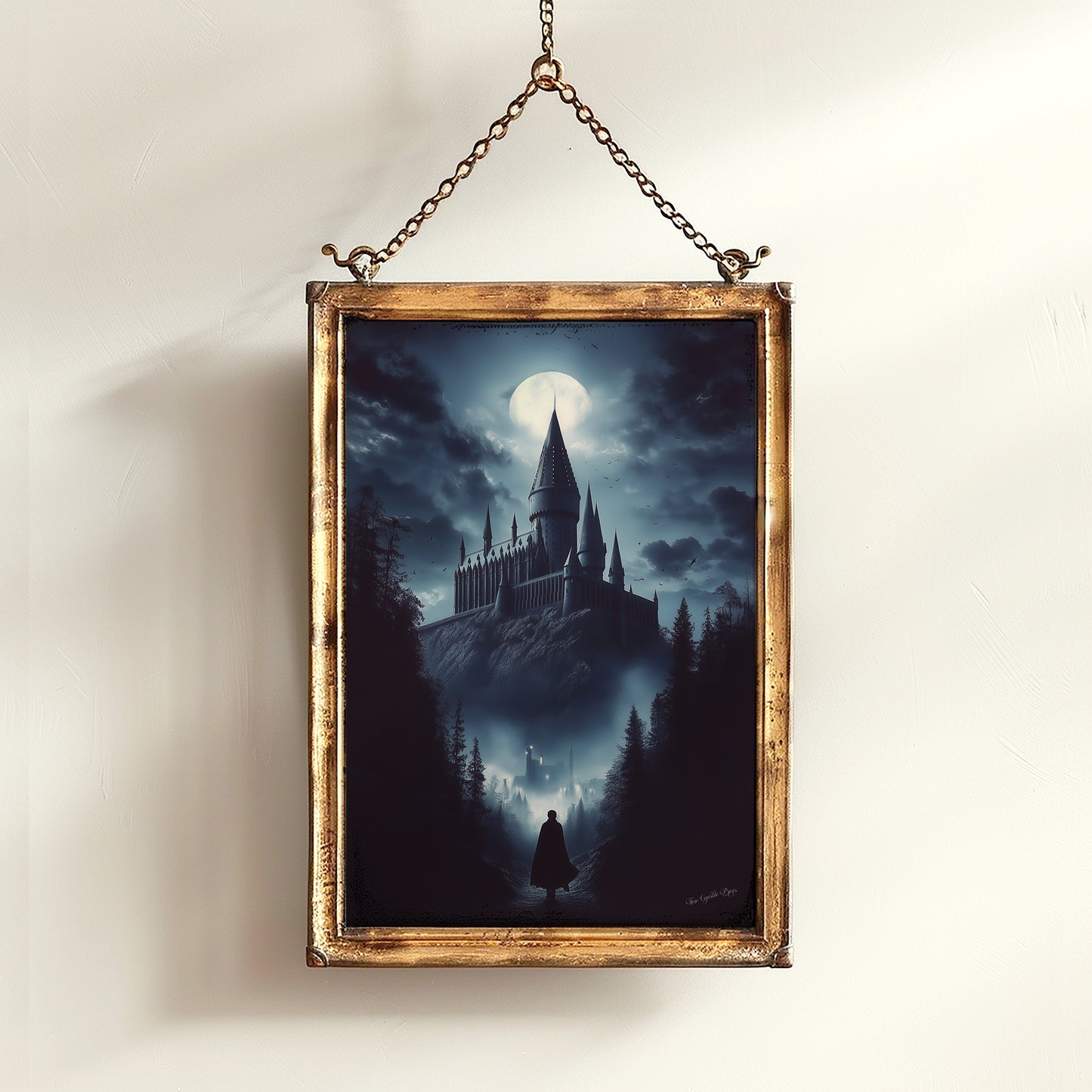 The Prancing Pony Inn Poster, Medieval Knight, Gothic Fantasy Warrior Wall Decor, Epic Dark Knight Art Print, Medieval Castle Core Aesthetic