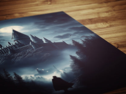 The Prancing Pony Inn Poster, Medieval Knight, Gothic Fantasy Warrior Wall Decor, Epic Dark Knight Art Print, Medieval Castle Core Aesthetic