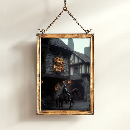 The Prancing Pony Inn Poster, Medieval Knight, Gothic Fantasy Warrior Wall Decor, Epic Dark Knight Art Print, Medieval Castle Core Aesthetic