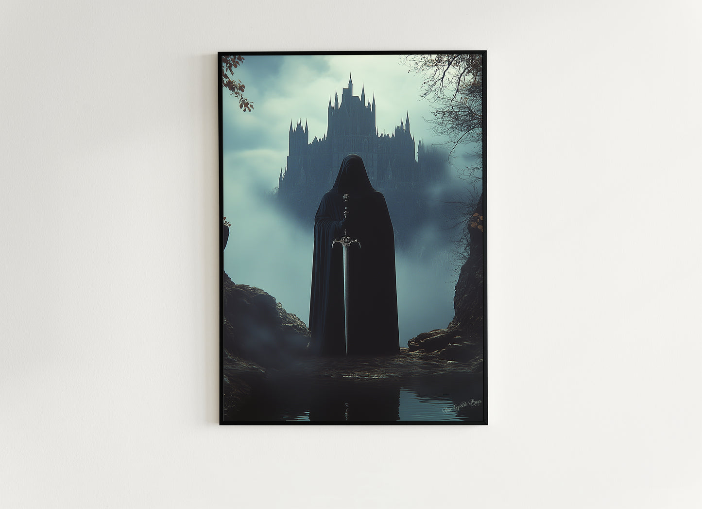 Medieval Knight Art Print, Gothic Fantasy Warrior Wall Decor, Epic Knight Artwork, Medieval Castle Core Aesthetic Poster, Whimsigoth decor