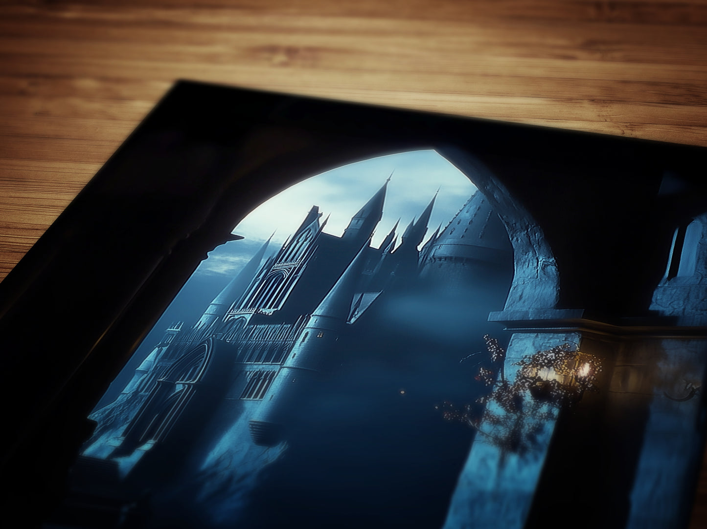 Wizarding School Hallway, Medieval Magic Castle, Illustration For Book Nerd Wall Decor, Dark Academia Witchy Gift Fantasy Fan Art