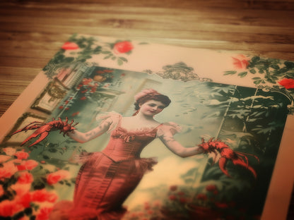 The Lobster Woman, Vintage photograph, Oddities, Freakshow & Circus Sideshow, Dark Academia Wall Decor, Art Printable, Weird Stuff Art Gift