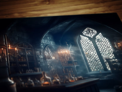 Potions Classroom Art Print, Dungeon Apothecary Poster, Wizarding World School, Magic Potions Class, Medieval Castle Core Poster