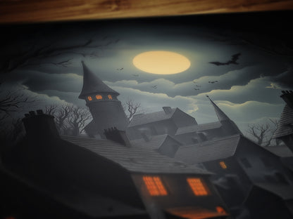 Medieval Magical Village, Medieval Castle Art Painting, Cauldron Entrance Castlecore Poster, Wizarding World School Wall Art Print,