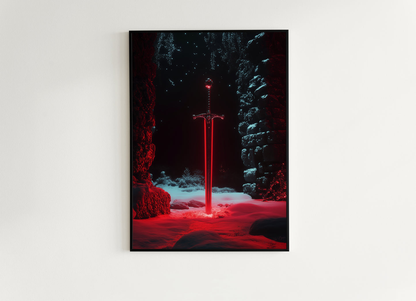 Excalibur Sword Wall Art, Legendary Weapon Fantasy Decor, Castle Core Medieval Knight Adventure, Fairycore Whimisigoth Decor Poster Print