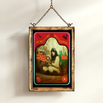The Gypsy Fortune Teller, Whimsigoth Decor, Circus Wall Art, Retro Cabinet Card, Freakshow, Sideshow Print, Oddities & Curiosities Poster