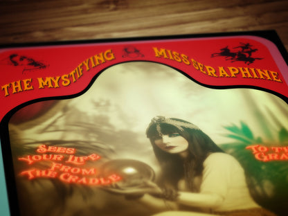 The Gypsy Fortune Teller, Whimsigoth Decor, Circus Wall Art, Retro Cabinet Card, Freakshow, Sideshow Print, Oddities & Curiosities Poster