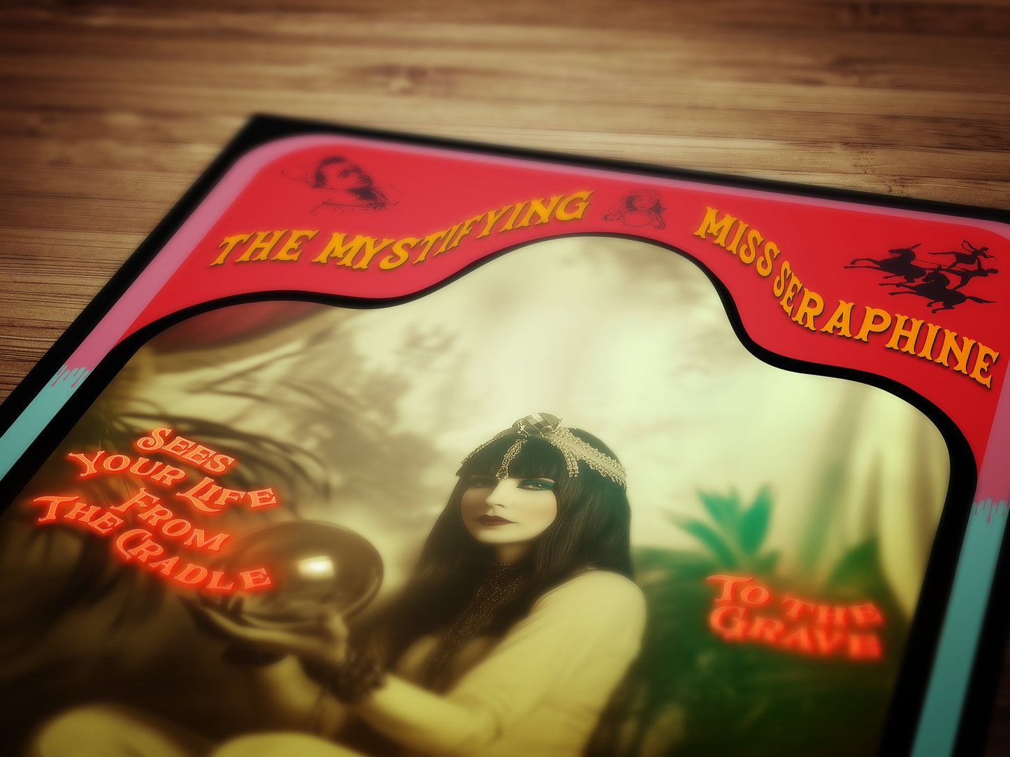 The Gypsy Fortune Teller, Whimsigoth Decor, Circus Wall Art, Retro Cabinet Card, Freakshow, Sideshow Print, Oddities & Curiosities Poster