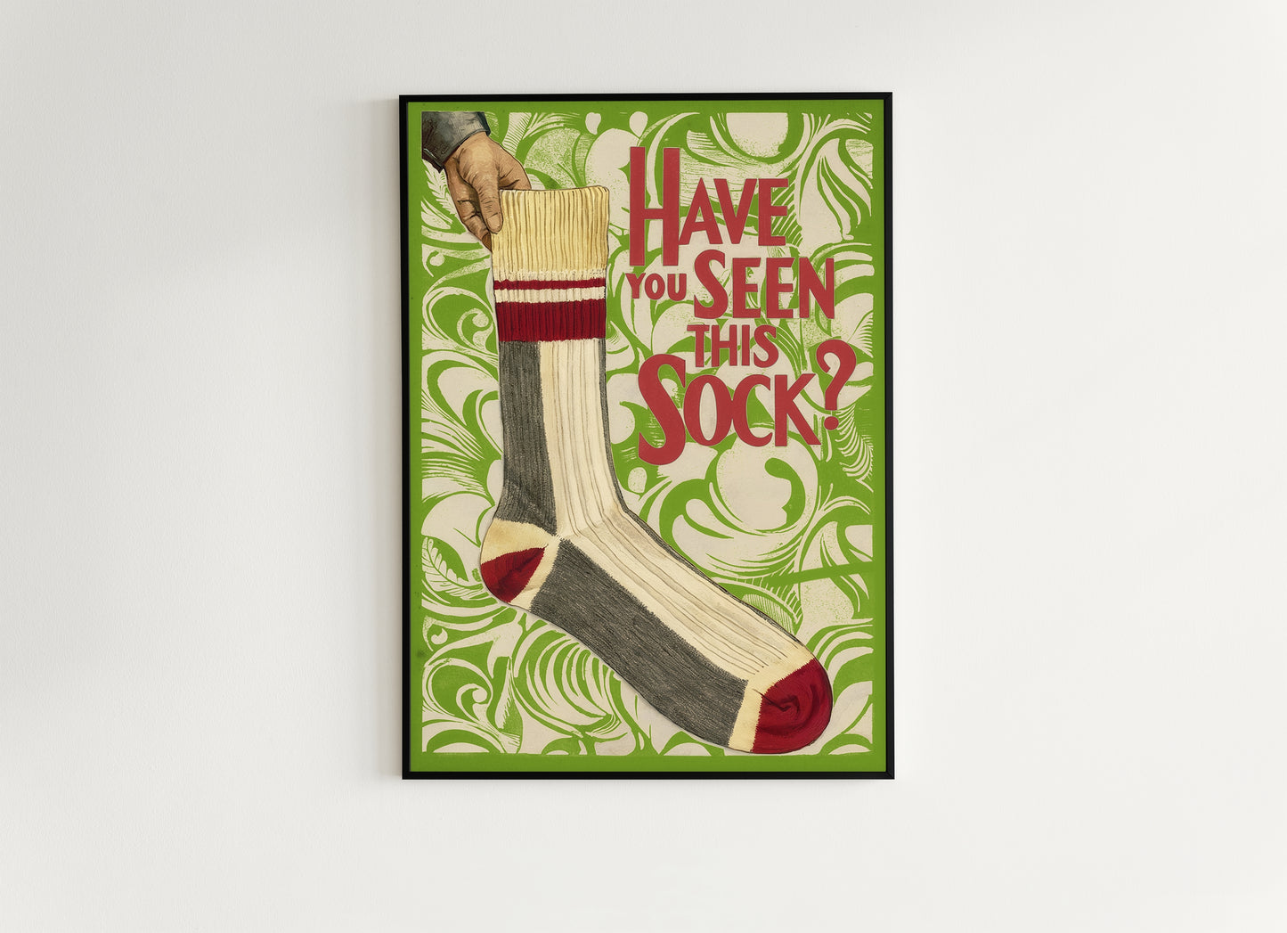 Vintage Laundry Room Wall Art, Lost Socks Poster, Retro Style Decor, Funny Laundry Art Sign, Laundry Room Decor, Weird Witty Posters