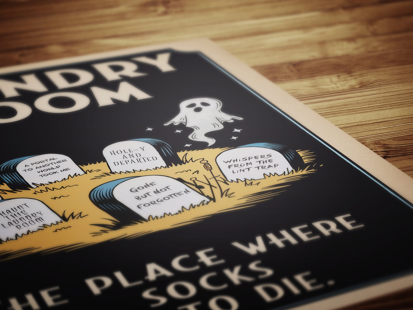 Haunted Laundry Room Poster, Funny Lost Socks Sign, Vintage Style Wall Art, Gothic Laundry Decor, Spooky Laundry Room Print, Quirky Hallowee