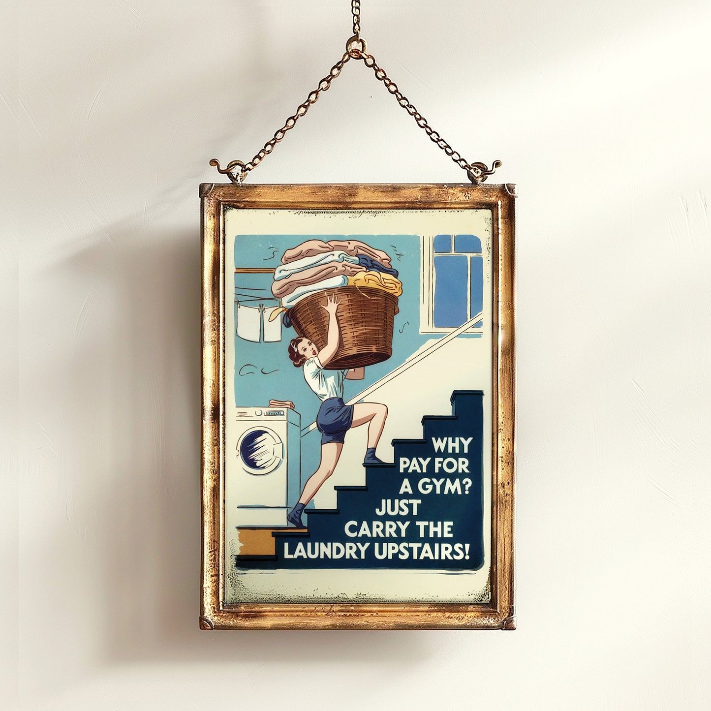 Funny Laundry Room Poster, Retro Housewife Print, Vintage Style Wall Art, Quirky Laundry Decor, Humorous Gym Sign, Witty Home Decor