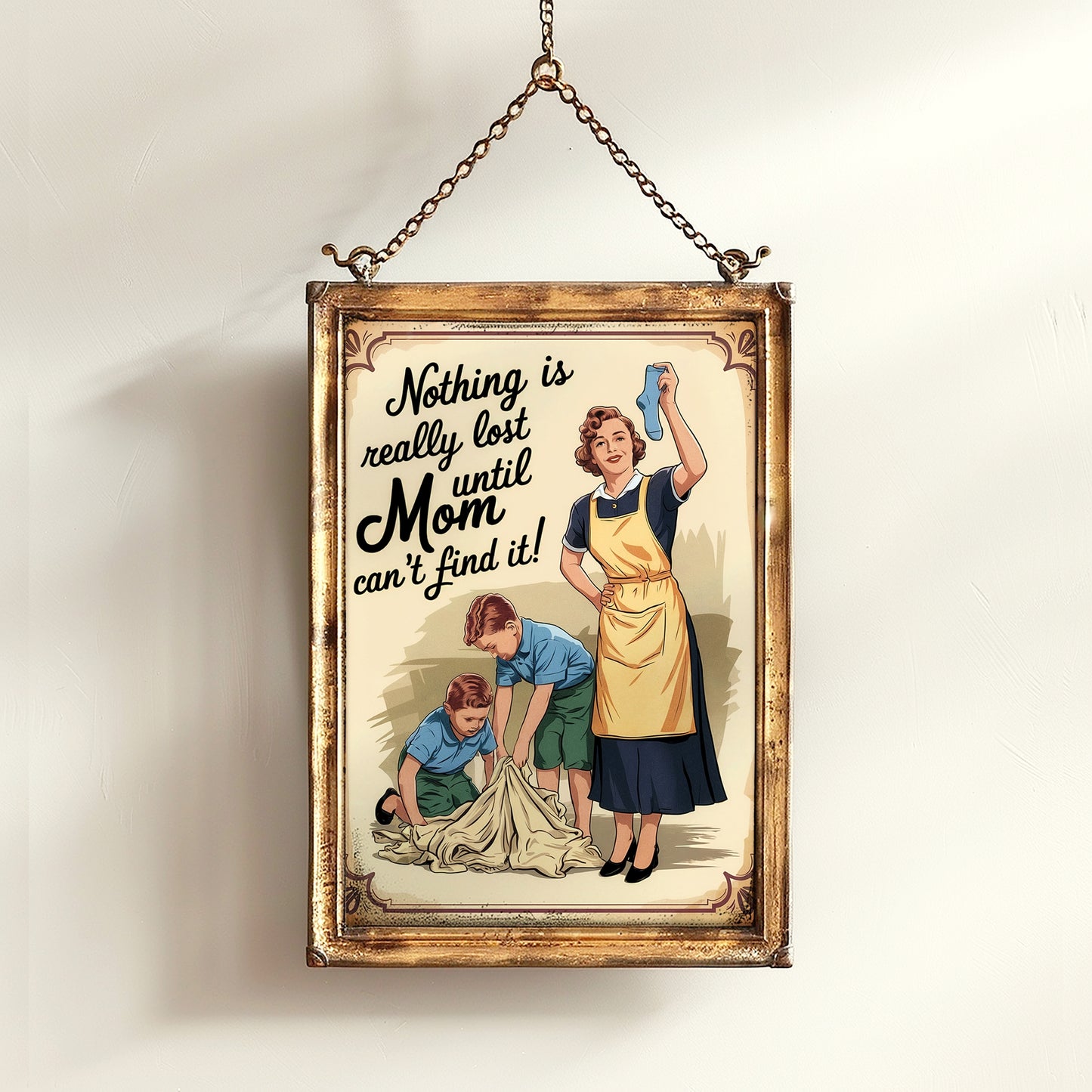 Funny Mom Wall Art, Vintage Housewife Poster, Retro Family Decor, Nostalgic Laundry Room Sign, Quirky Home Print, Witty Mother’s Day Gift