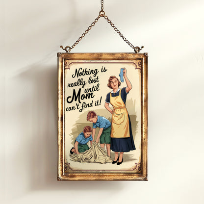 Funny Mom Wall Art, Vintage Housewife Poster, Retro Family Decor, Nostalgic Laundry Room Sign, Quirky Home Print, Witty Mother’s Day Gift