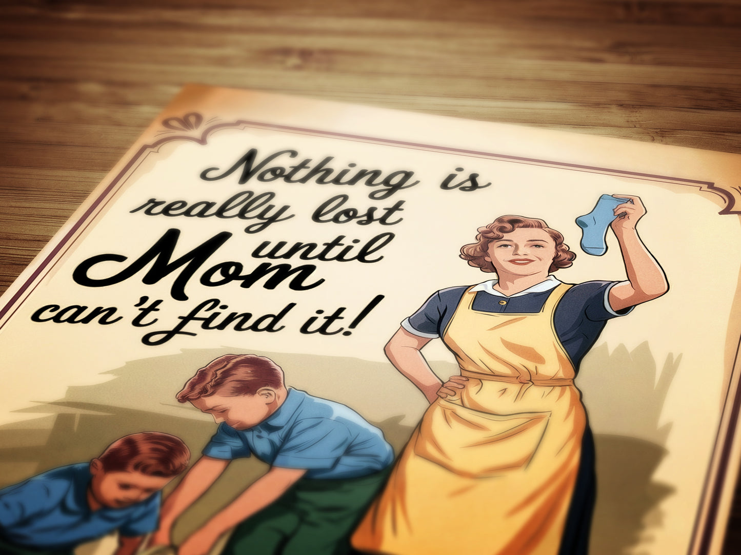Funny Mom Wall Art, Vintage Housewife Poster, Retro Family Decor, Nostalgic Laundry Room Sign, Quirky Home Print, Witty Mother’s Day Gift