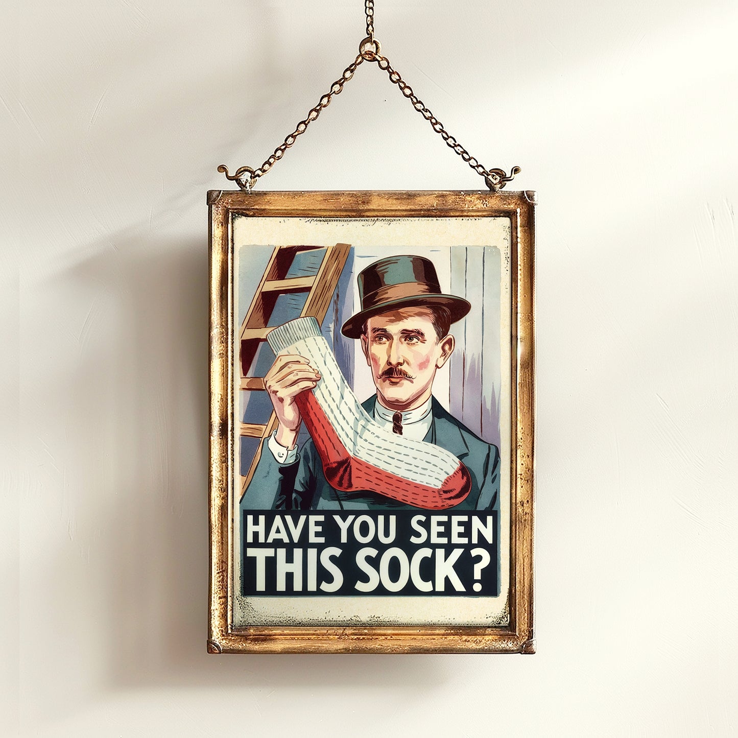 Funny Lost Sock Poster, Vintage Laundry Room Sign, Retro Missing Sock Wall Art, Quirky Laundry Decor, Humorous Home Print, Witty Laundry Gif