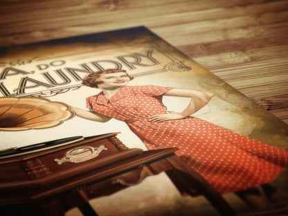 Funny Alexa Laundry Poster, Vintage Retro Wall Art, Quirky Laundry Room Decor, Mid-Century Housewife Print, Humorous Home Sign, Witty Wall A