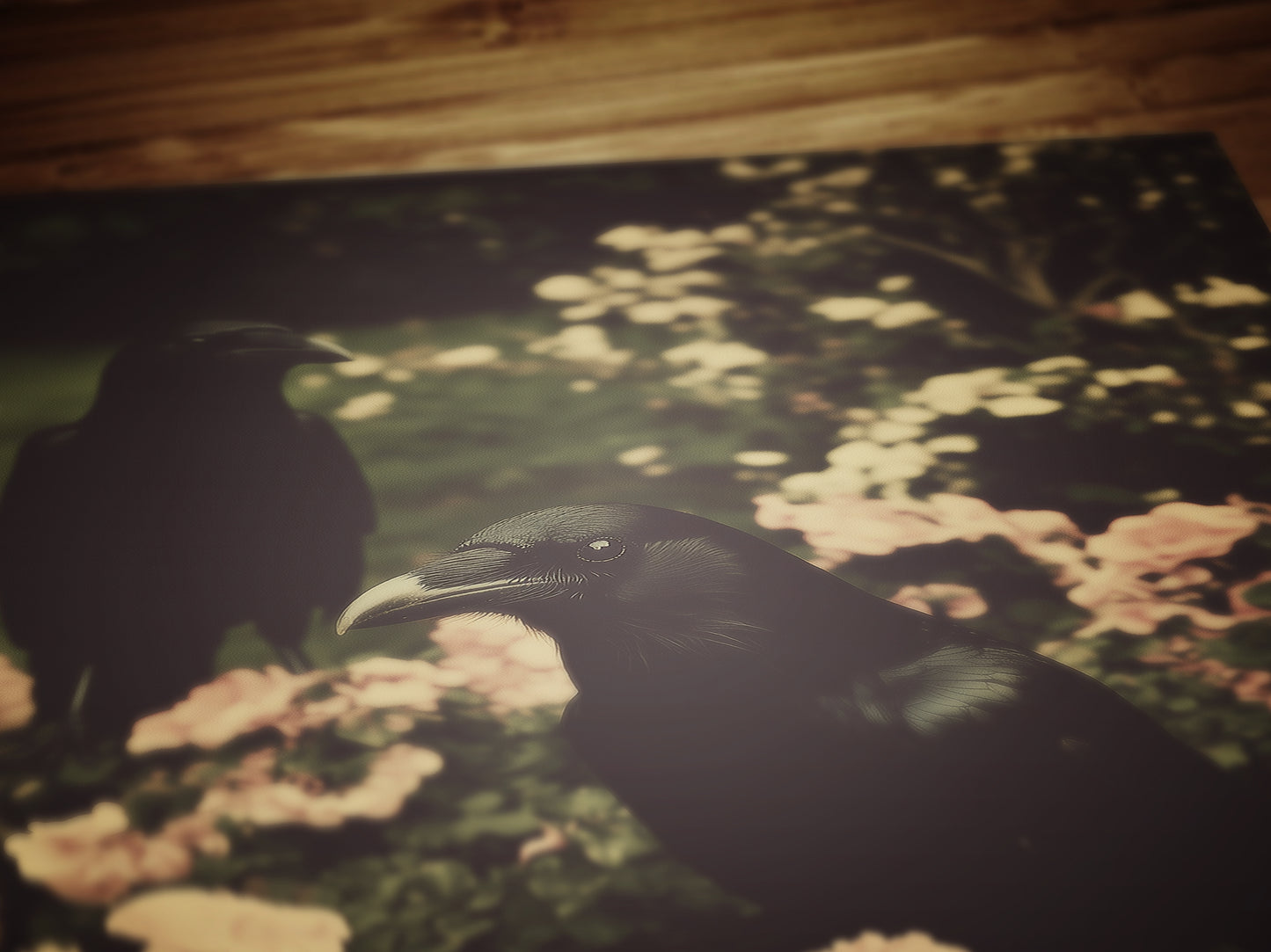 Gothic Raven Couple Wall Art, Dark Academia Crow Print, Vintage Nature Decor, Witchy Cottagecore Poster, Whimsigoth Aesthetic Artwork