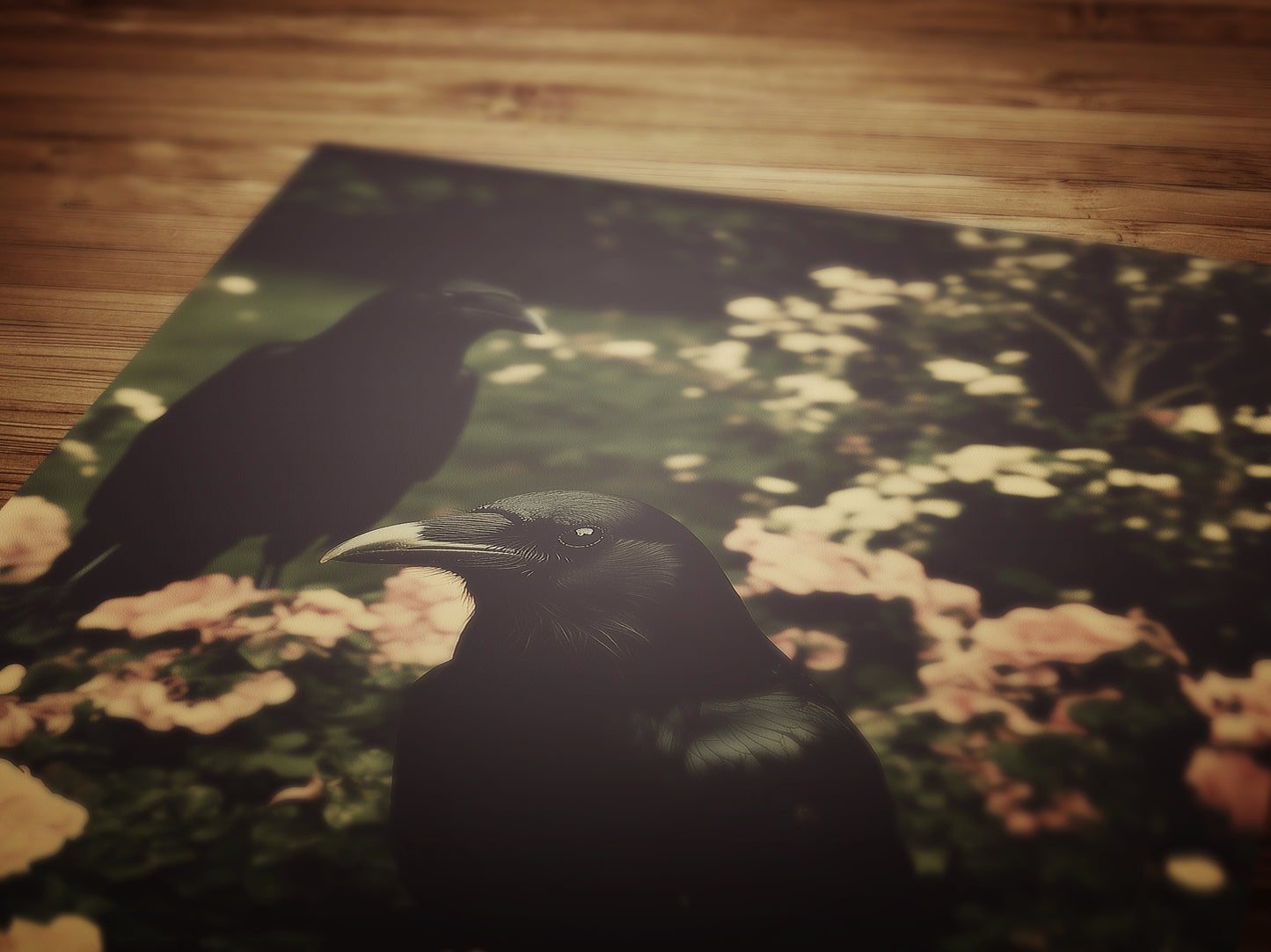 Gothic Raven Couple Wall Art, Dark Academia Crow Print, Vintage Nature Decor, Witchy Cottagecore Poster, Whimsigoth Aesthetic Artwork