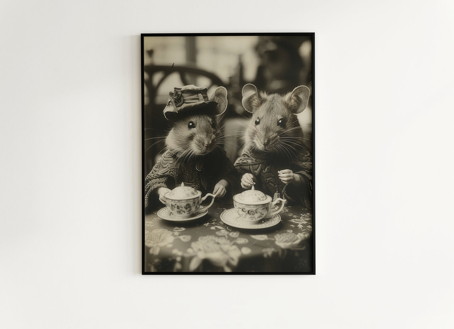 Victorian Rats Tea Party, Vintage Whimsigoth Decor Poster, Cute Gothic Relationship, Dark Academia Decor, Rat Lover Gift