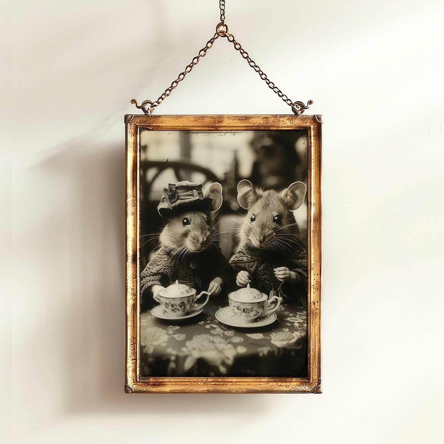 Victorian Rats Tea Party, Vintage Whimsigoth Decor Poster, Cute Gothic Relationship, Dark Academia Decor, Rat Lover Gift