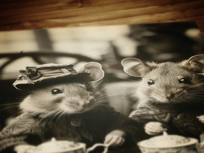 Victorian Rats Tea Party, Vintage Whimsigoth Decor Poster, Cute Gothic Relationship, Dark Academia Decor, Rat Lover Gift