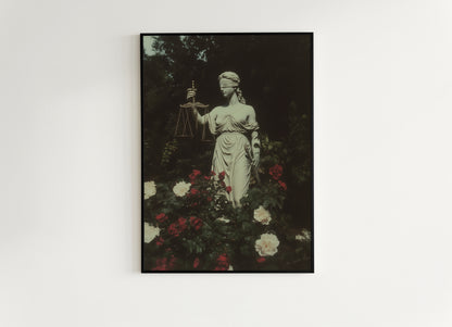 Themis, Lady Justice Gothic Art, Dark Academia Statue Print, Moody Classical Decor, Whimsigoth Aesthetic Wall Art, Vintage Justice Sculpture