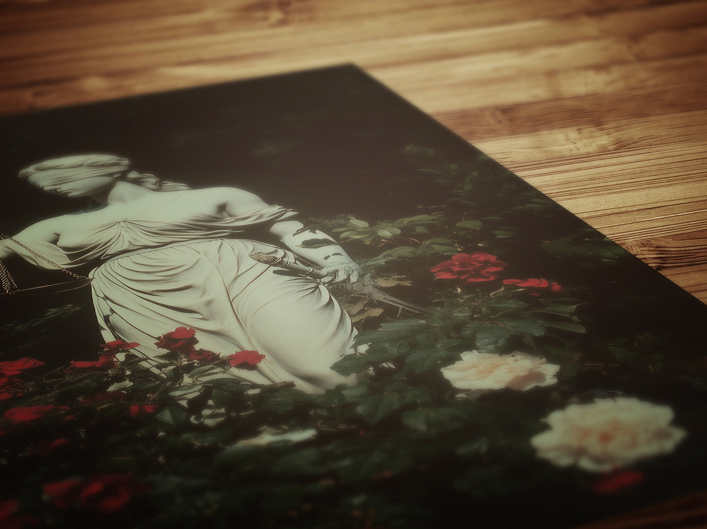 Themis, Lady Justice Gothic Art, Dark Academia Statue Print, Moody Classical Decor, Whimsigoth Aesthetic Wall Art, Vintage Justice Sculpture