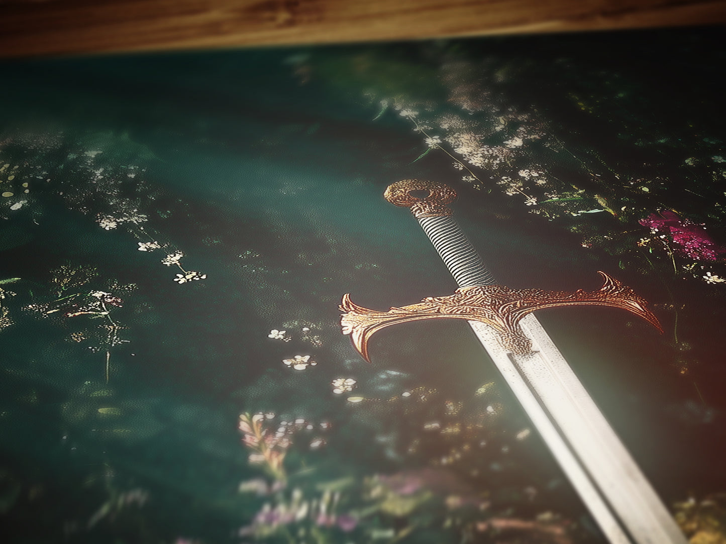 Enchanted Excalibur in the Forest, Claymore Weapon Fantasy Decor, Castle Core Medieval Knight Adventure, Whimisigoth Decor Poster Print