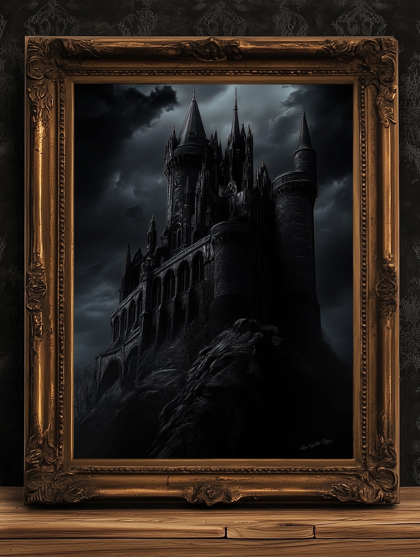Dark Gothic Castle Wall Art, Medieval Fantasy Print, Haunted Castle Artwork, Whimsigoth Decor, Dark Academia Aesthetic, Castlecore Print