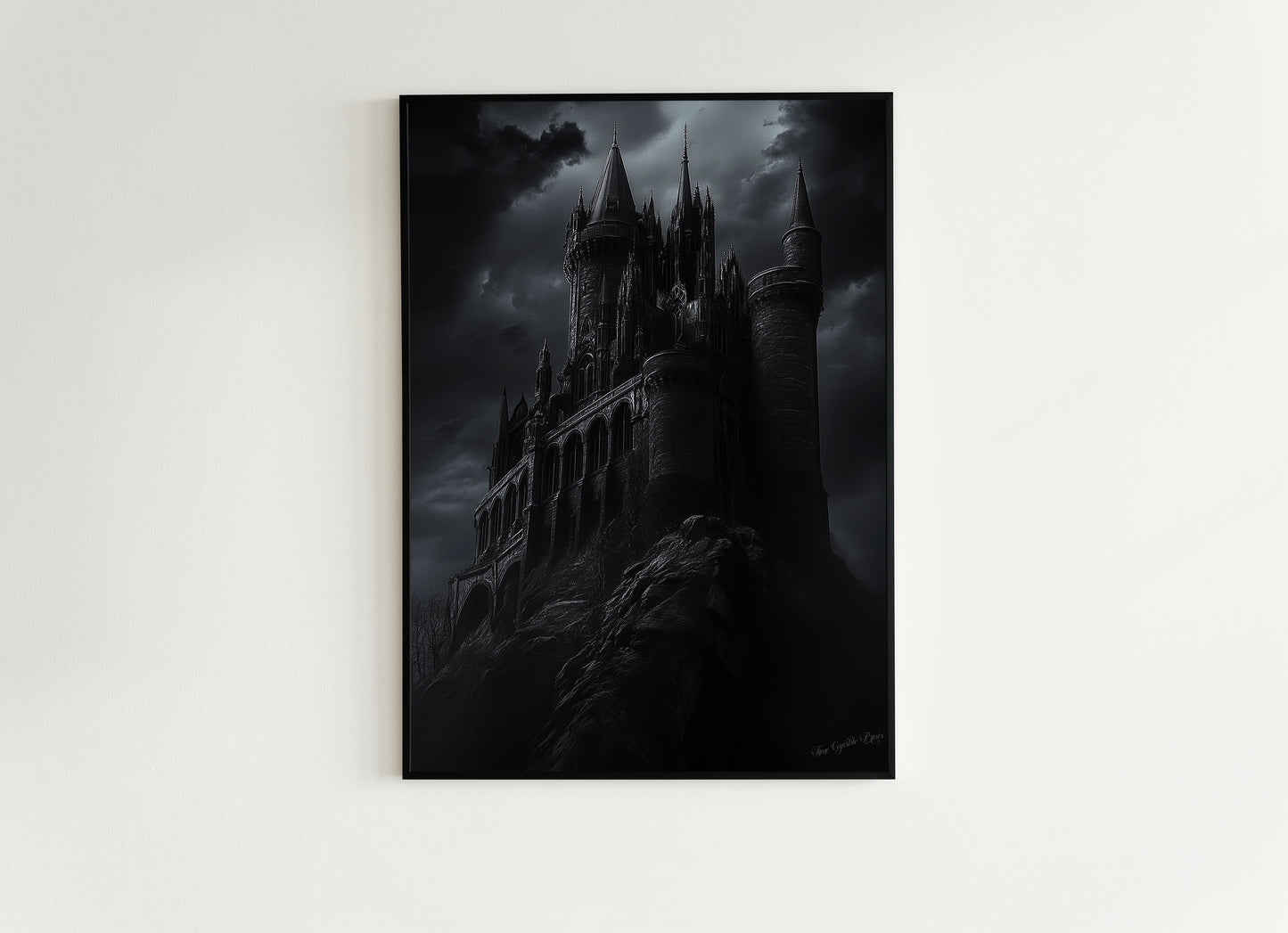 Dark Gothic Castle Wall Art, Medieval Fantasy Print, Haunted Castle Artwork, Whimsigoth Decor, Dark Academia Aesthetic, Castlecore Print