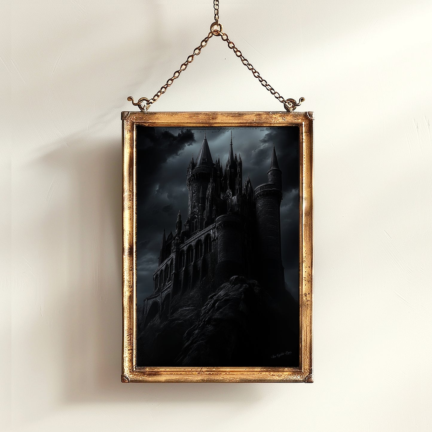 Dark Gothic Castle Wall Art, Medieval Fantasy Print, Haunted Castle Artwork, Whimsigoth Decor, Dark Academia Aesthetic, Castlecore Print