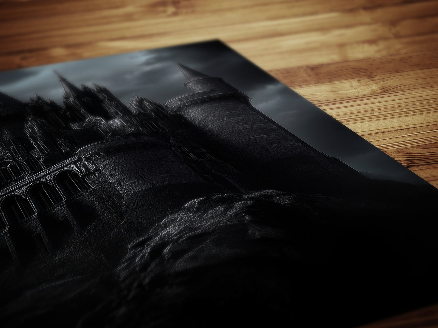 Dark Gothic Castle Wall Art, Medieval Fantasy Print, Haunted Castle Artwork, Whimsigoth Decor, Dark Academia Aesthetic, Castlecore Print