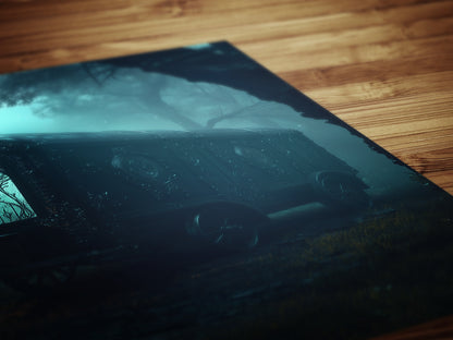 Haunted Caravan Wall Art, Dark Fantasy Print, Gothic Forest Artwork, Whimsigoth Aesthetic Decor, Spooky Vintage Wagon Poster, Dark Academia