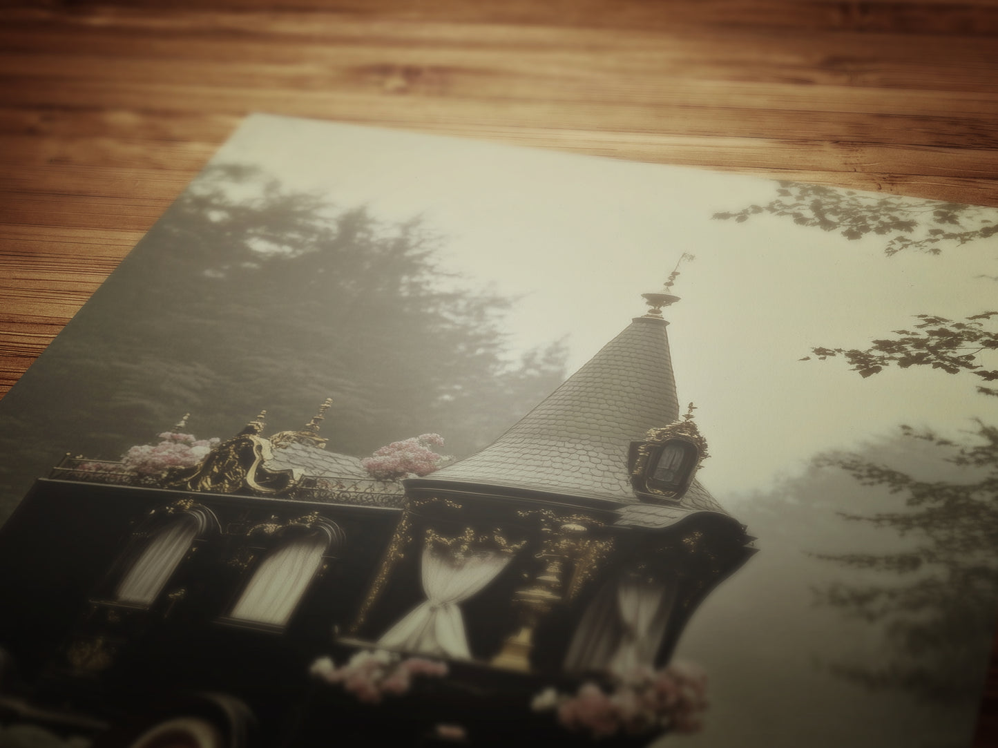 Victorian Gypsy Caravan Art, Vintage Witchy Vanlifers Decor, Whimsigoth Decor Print, Dark Academia Decor, Gothic Fairytale Poster