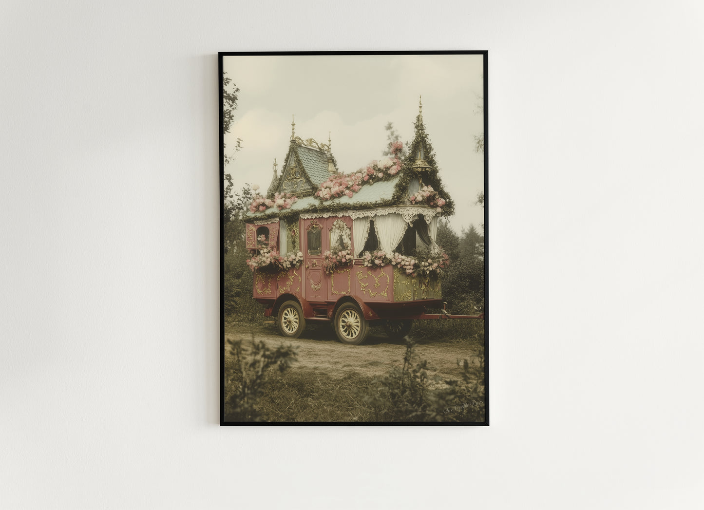 Victorian Gypsy Caravan Art, Vintage Witchy Boho Vanlifers Decor, Whimsigoth Decor Print, Dark Academia Decor, Gothic Fairytale Poster