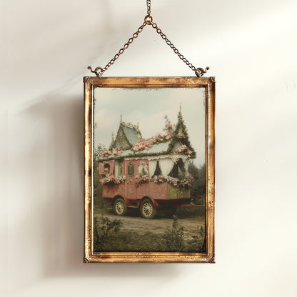 Victorian Gypsy Caravan Art, Vintage Witchy Boho Vanlifers Decor, Whimsigoth Decor Print, Dark Academia Decor, Gothic Fairytale Poster