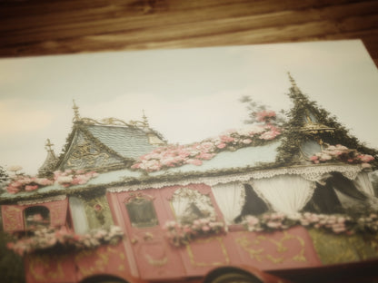 Victorian Gypsy Caravan Art, Vintage Witchy Boho Vanlifers Decor, Whimsigoth Decor Print, Dark Academia Decor, Gothic Fairytale Poster