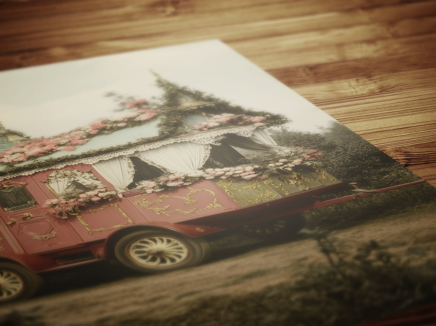 Victorian Gypsy Caravan Art, Vintage Witchy Boho Vanlifers Decor, Whimsigoth Decor Print, Dark Academia Decor, Gothic Fairytale Poster