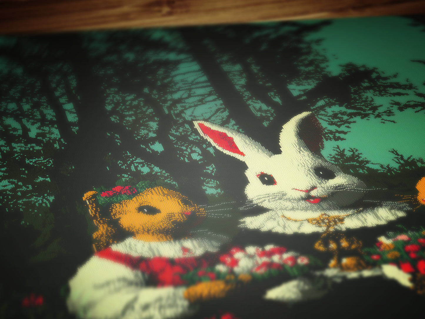 Whimsical Rabbit Wall Art, Surreal Animal Rustic Easter Print, Vintage Bunny Poster, Fairytale Woodland Decor, Anthropomorphic Illustration