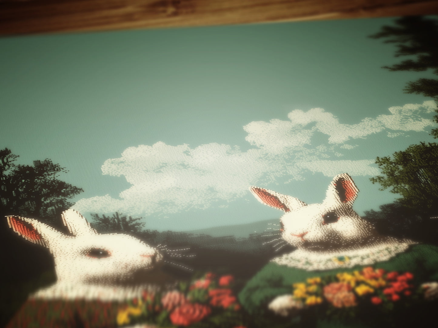 Anthropomorphic Bunny Art Print, Whimsical Rabbit Poster, Fairytale Animal Decor, Cottagecore Wall Art, Vintage Easter Decor Illustration