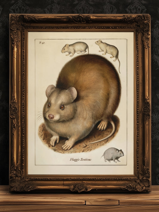 Vintage Scottish Haggis Scoticus ,Scientific Zoology Illustration Printable Wall Art, Silly Quirky Unusual Weird Whimsical Eclectic Wall Art