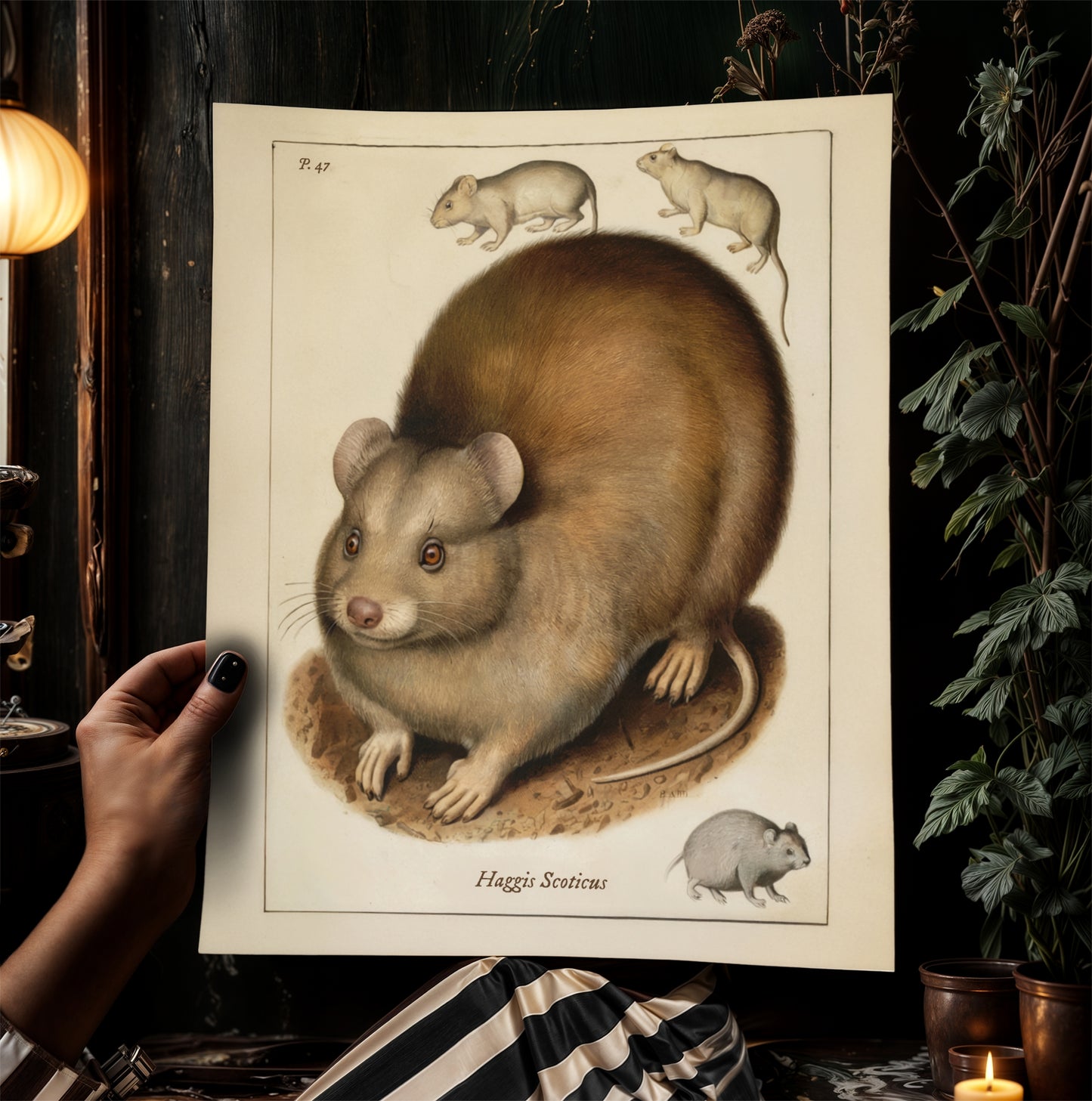 Vintage Scottish Haggis Scoticus ,Scientific Zoology Illustration Printable Wall Art, Silly Quirky Unusual Weird Whimsical Eclectic Wall Art