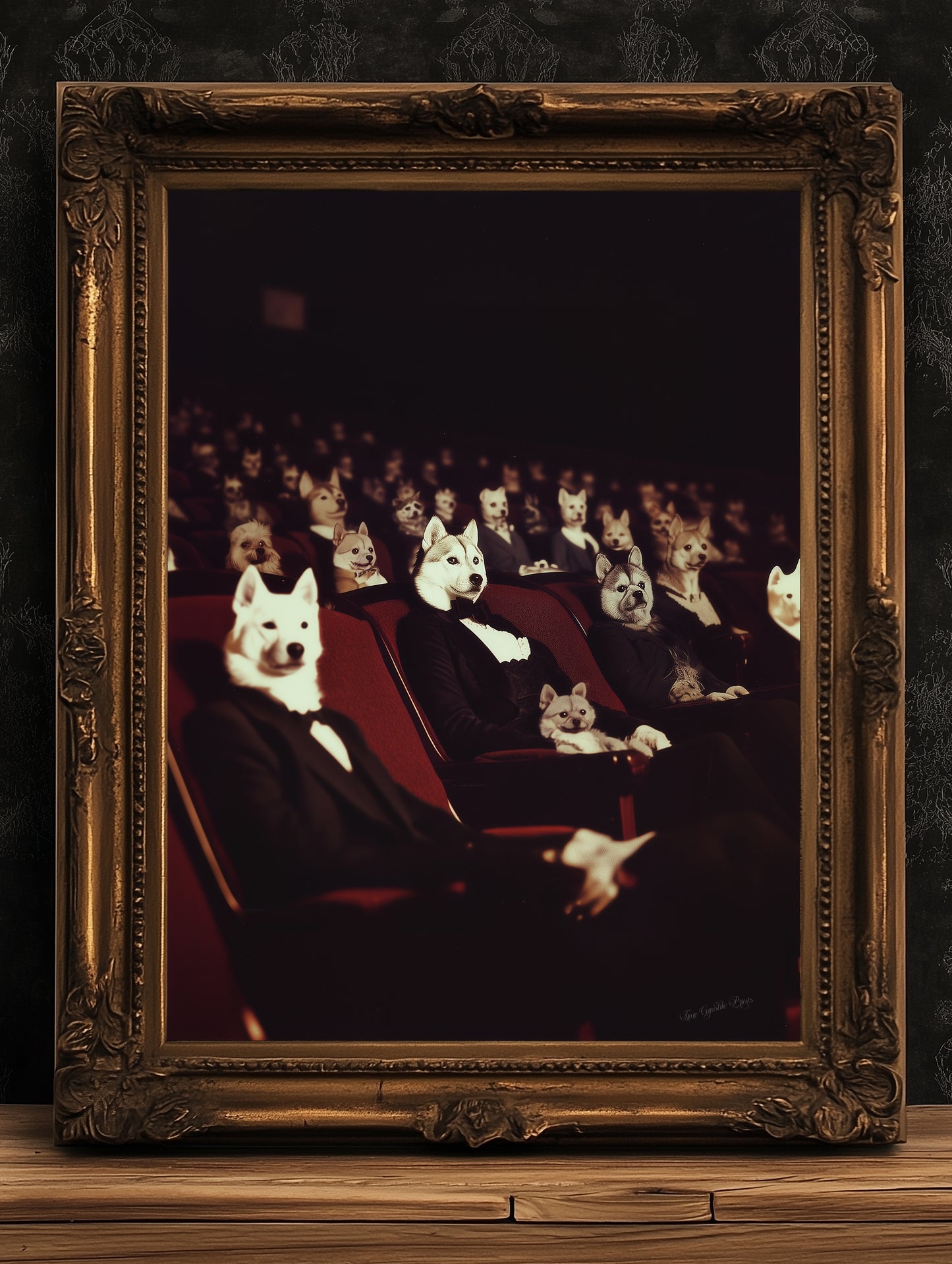 Victorian Dogs in Theatre Print