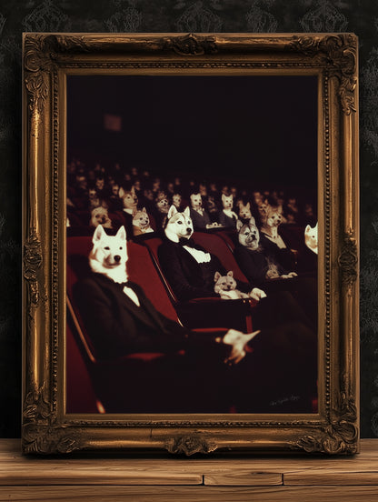 Victorian Dogs in Theatre Print