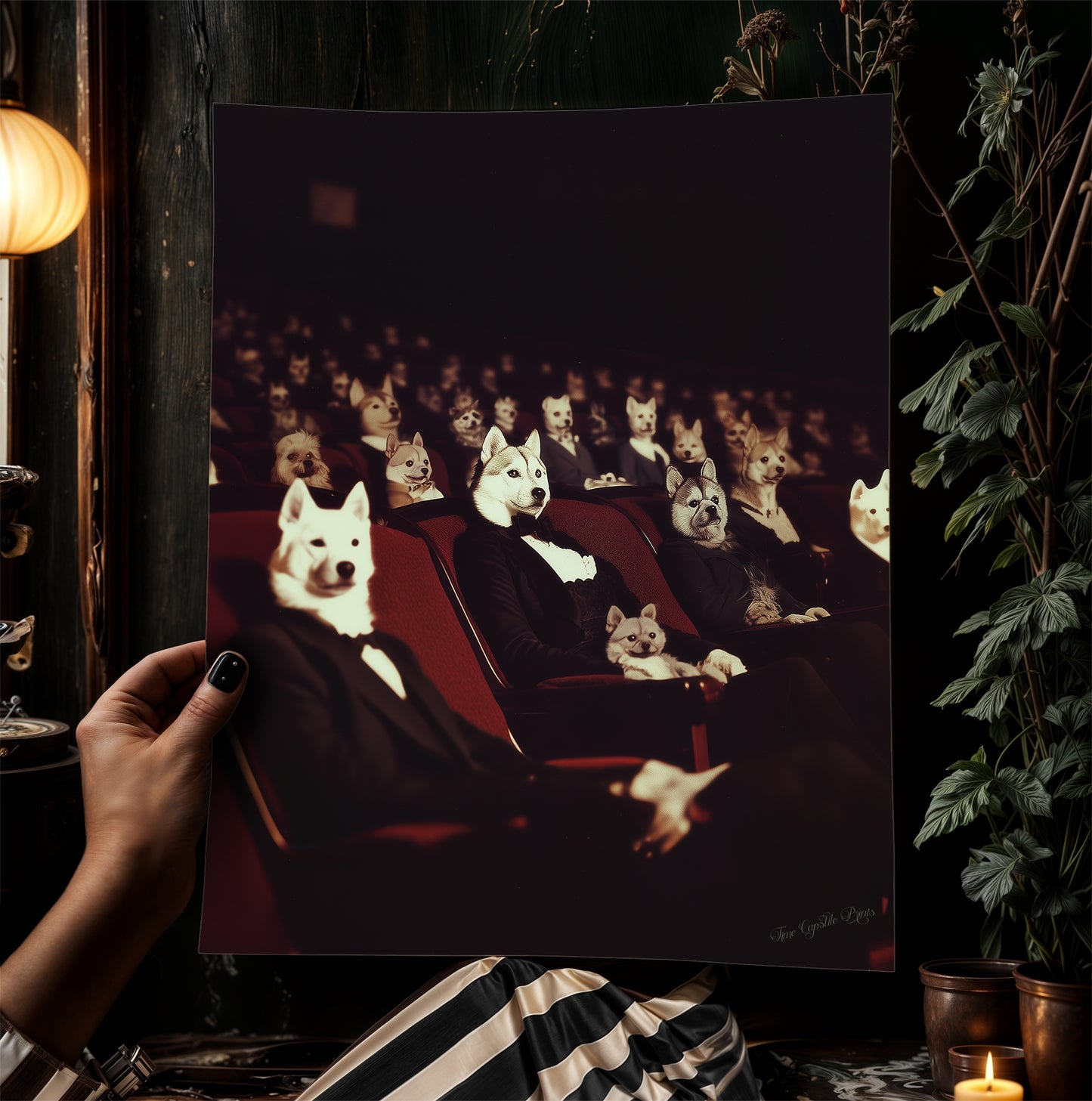 Victorian Dogs in Theatre Print
