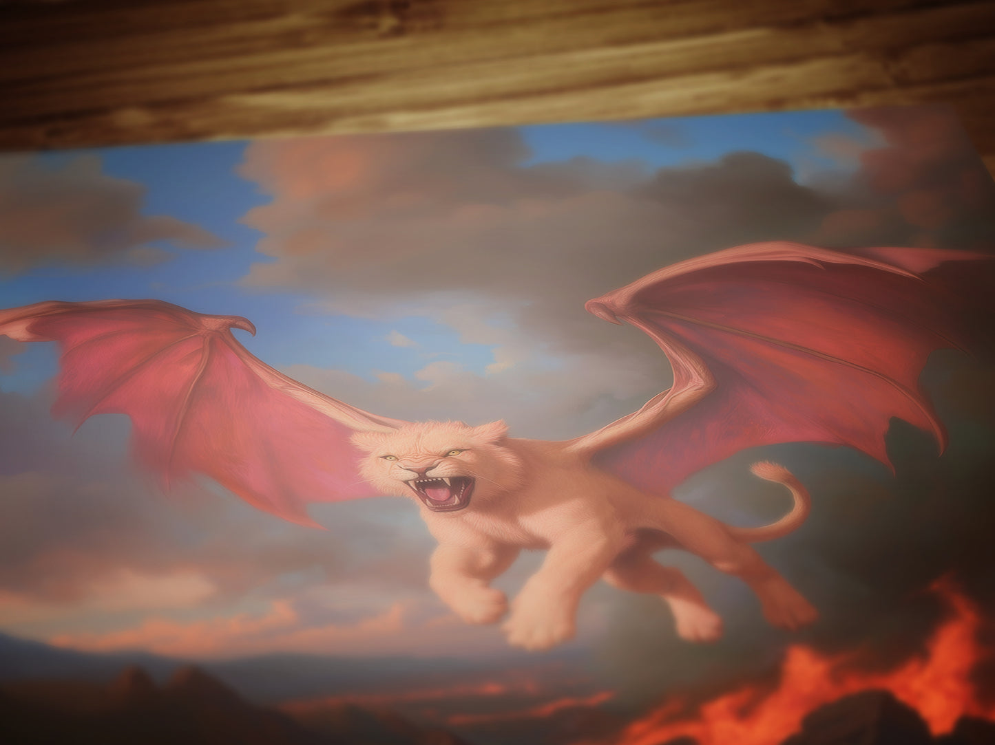 Manticore Fantasy Art Poster, Mythical Creature Wall Decor, Whimsigoth Dark Surreal Illustration Print, Gothic Aesthetic Gift For Him Or Her