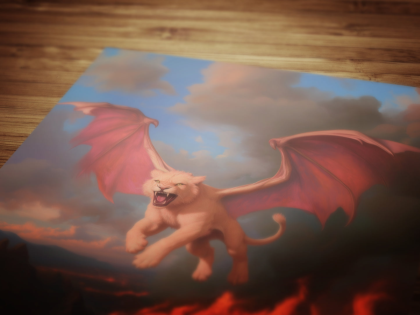 Manticore Fantasy Art Poster, Mythical Creature Wall Decor, Whimsigoth Dark Surreal Illustration Print, Gothic Aesthetic Gift For Him Or Her