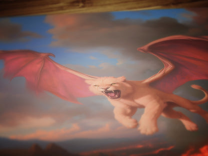 Manticore Fantasy Art Poster, Mythical Creature Wall Decor, Whimsigoth Dark Surreal Illustration Print, Gothic Aesthetic Gift For Him Or Her