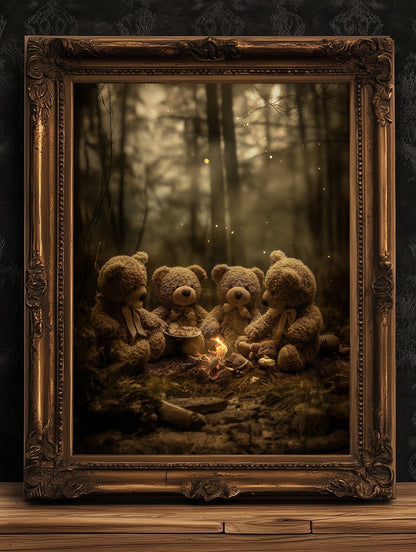 The Teddy's Picnic Teddy Bear Poster
