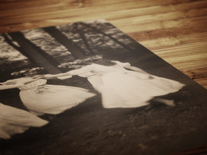 Circle of Dancing Witches Art Print, Spring Celebration Poster, Beltane Ritual, Whimsigoth Cottagecore Wall Art,, Gothic Witchy Home Decor